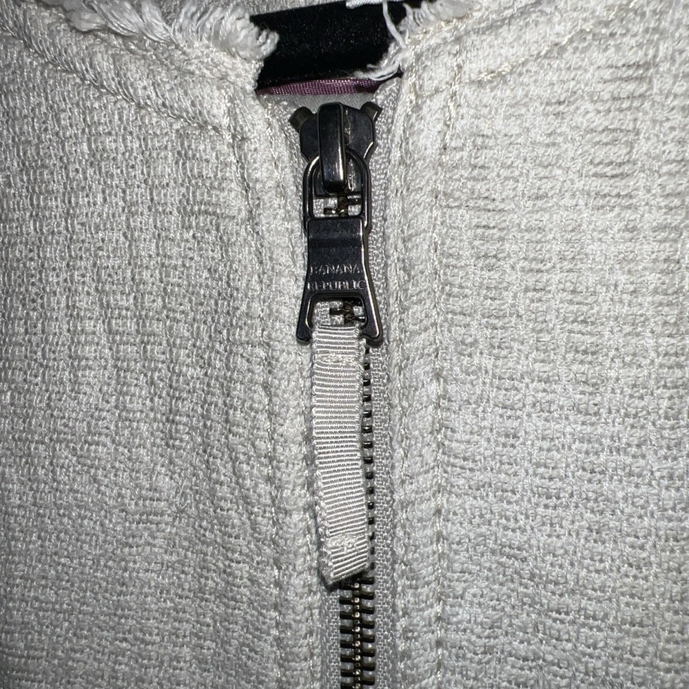 Banana‎ Republic Womens Cream Tweed Peplum Style Blazer With Stretch Size 14 EUC - Picture 5 of 16
